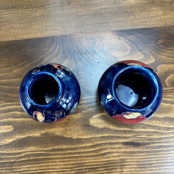 Pair of Vintage Moorcroft Pomegranate Vases Small Hand Painted 1920s-1940s Vases - Picture 4 of 15